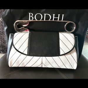 Bodhi Safety Pin Purse (White/Black) Leather